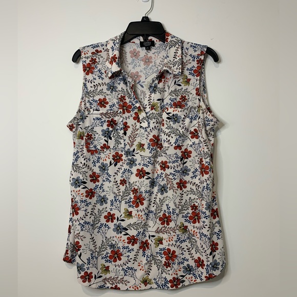 Jones New York Tops - Jones New York Floral Sleeveless Button Blouse Tank Top Large